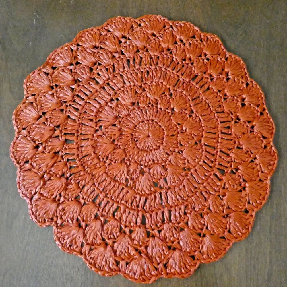 Set of 4 Vintage Takahashi San Francisco Orange Placemats Woven Japan 1970s